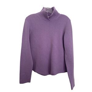 Talbots Collection Pure Cashmere Lavender Collared Women Sweater Sz M